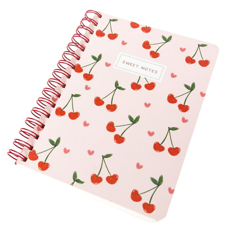 Sweet Notes Cherries 6 x 8 Spiral Vegan Leather Journal - Graphique de France