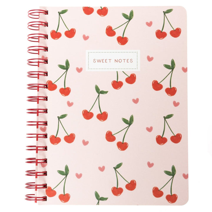 Sweet Notes Cherries 6 x 8 Spiral Vegan Leather Journal - Graphique de France