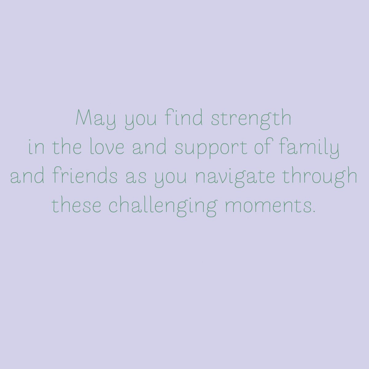 With Love Sympathy Card | 1 ct | Purple & White | Includes