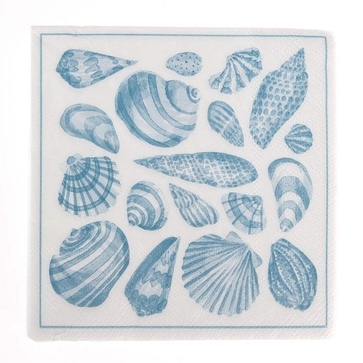 Teal Shell Print Cocktail Napkins - Graphique de France