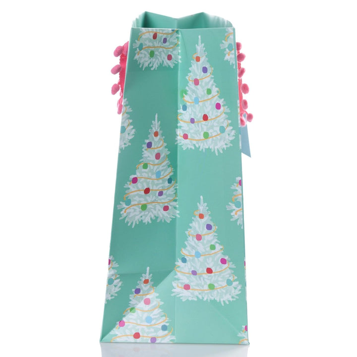 Teal Trees Large Holiday Gift Bag - Graphique de France