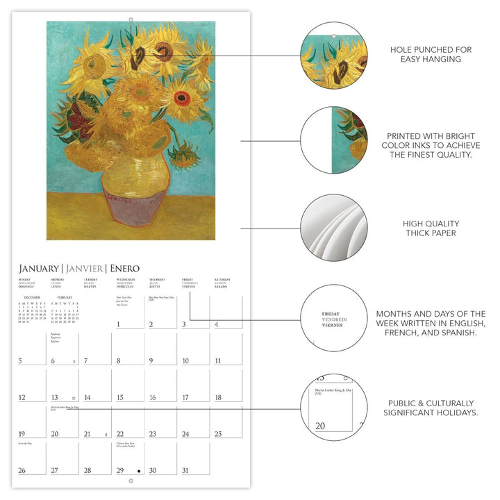 van Gogh 12 x 12 Wall Calendar - Graphique de France