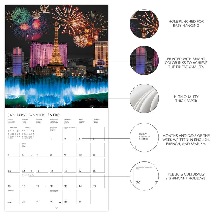 Vegas Glitz 12 x 12 Wall Calendar - Graphique de France