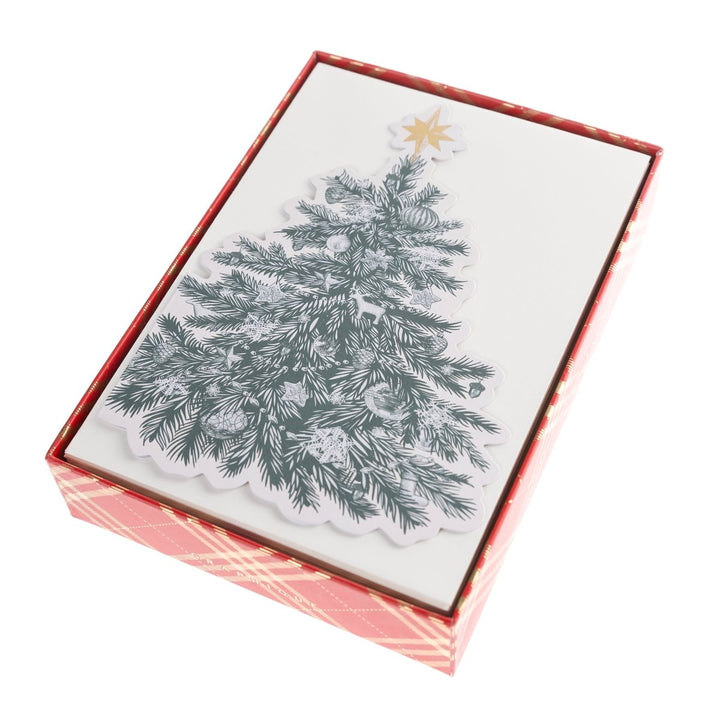 Vintage Die - Cut Tree Large Classic Holiday Boxed Card - Graphique de France