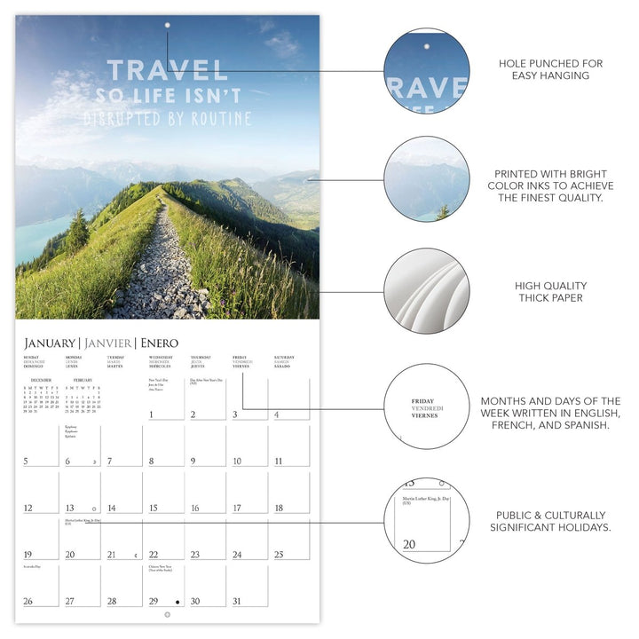 Wanderlust 12 x 12 Wall Calendar - Graphique de France