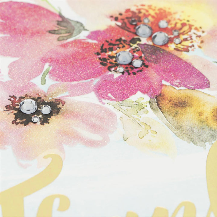 Watercolor Floral Thank You Handmade Card - Graphique de France