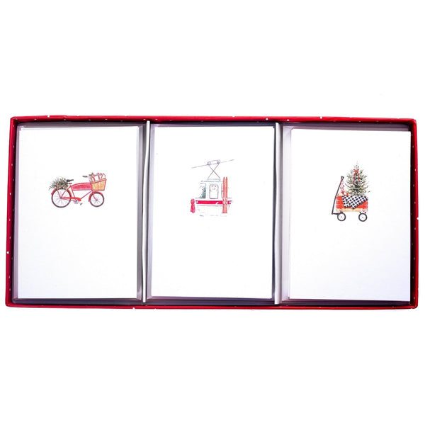 Watercolor Icons Set of 3 Petite Boxed Cards - Graphique de France