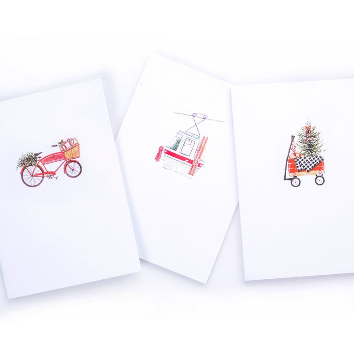 Watercolor Icons Set of 3 Petite Boxed Cards - Graphique de France