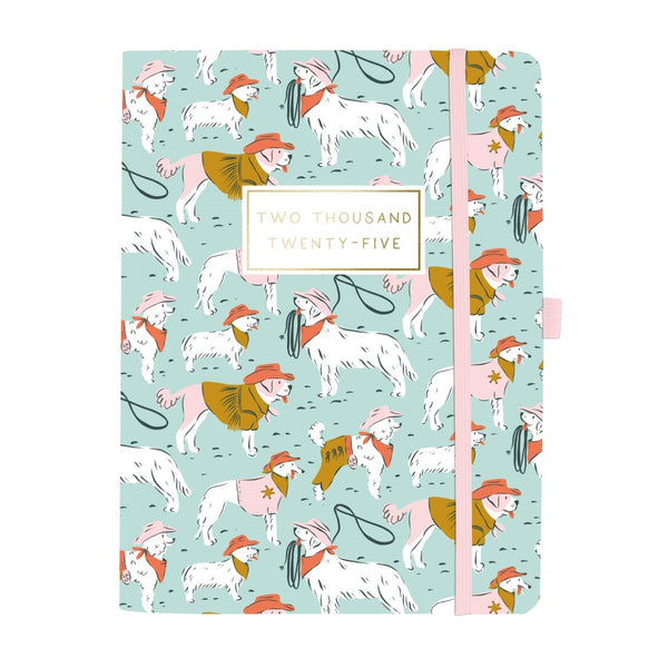 Western Dogs 6 x 8 18 - Month Vegan Leather Planner - Graphique de France