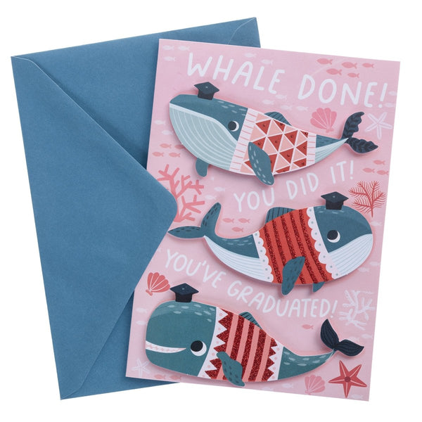 Whale Done Grad Handmade Card - Graphique de France