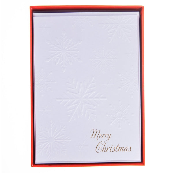 White Snowflakes Large Classic Holiday Boxed Card - Graphique de France