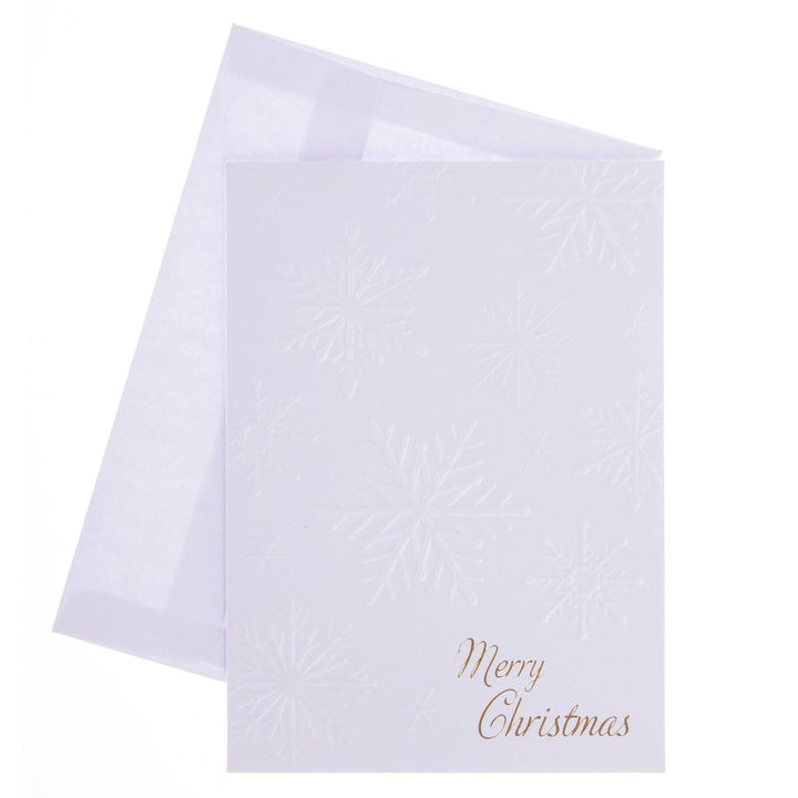 White Snowflakes Large Classic Holiday Boxed Card - Graphique de France