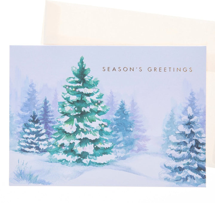 Winter Scene Large Classic Holiday Boxed Card - Graphique de France