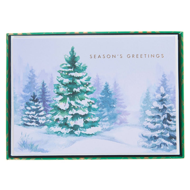 Winter Scene Large Classic Holiday Boxed Card - Graphique de France