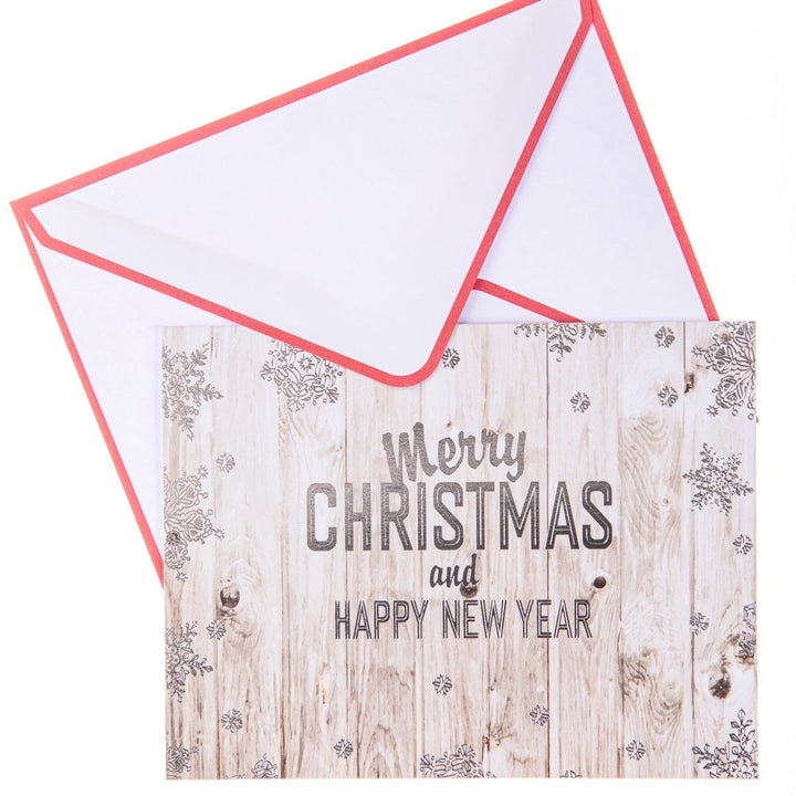 Wood Background Mid - Sized Holiday Boxed Card - Graphique de France