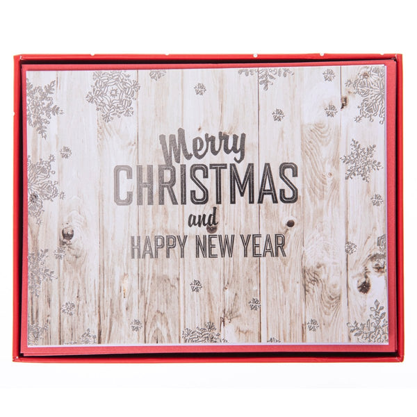 Wood Background Mid - Sized Holiday Boxed Card - Graphique de France