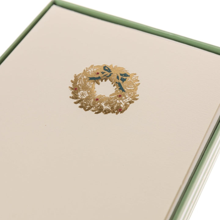 Wreath Large Classic Holiday Boxed Card - Graphique de France