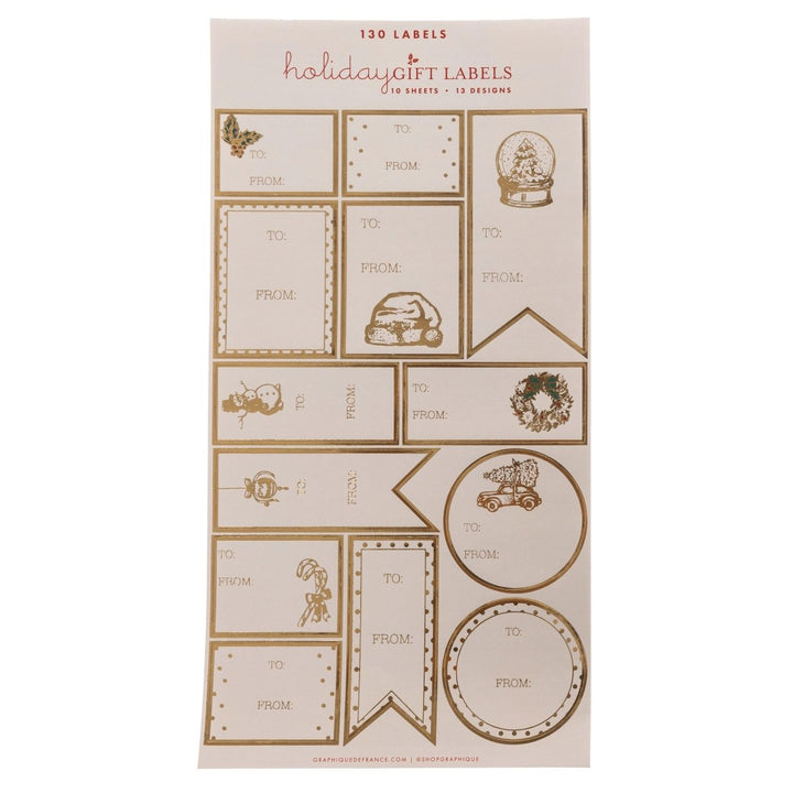 Xmas Icons Holiday Gift Labels 130ct - Graphique de France