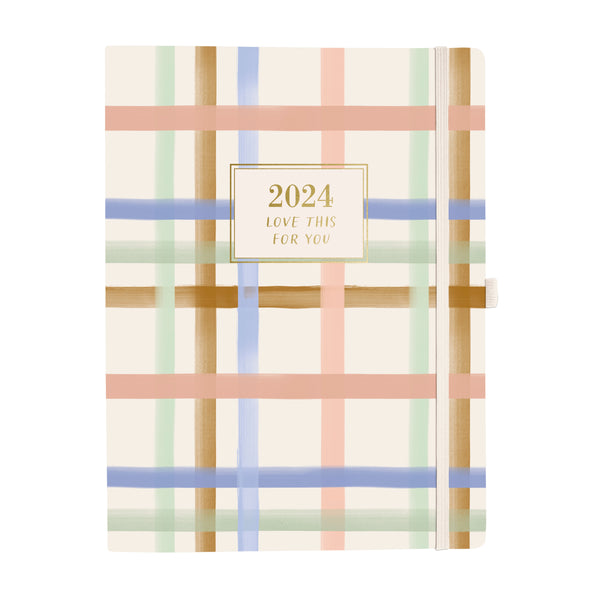 Pastel Plaid 8 x 10 18-Month Soft Cover Planner