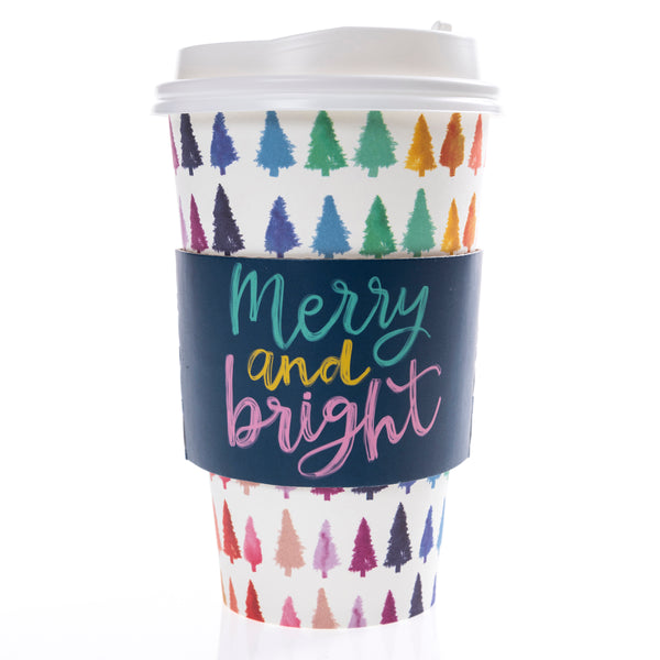 Rainbow Trees Holiday Disposable Travel Cups