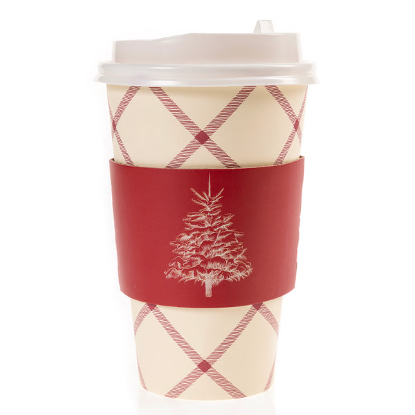 Classic Tree and Plaid Holiday Disposable Travel Cup