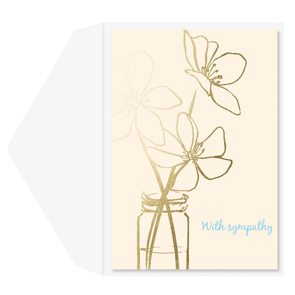 Gold Flowers Sympathy Card