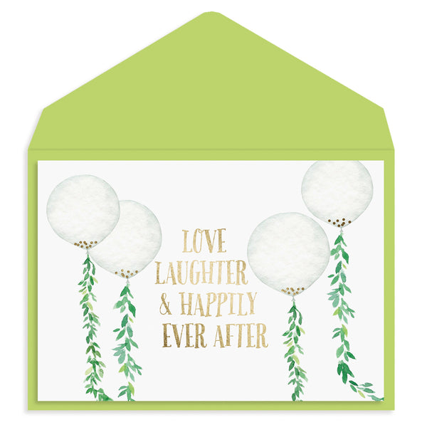 Botanical Balloons Wedding Card