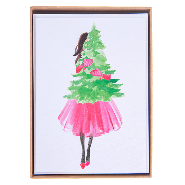 Festive Party Girl Large Classic Holiday Boxed Card
