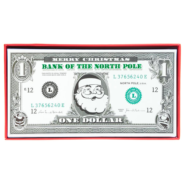 Santa Bill Money Holder Holiday Boxed Card