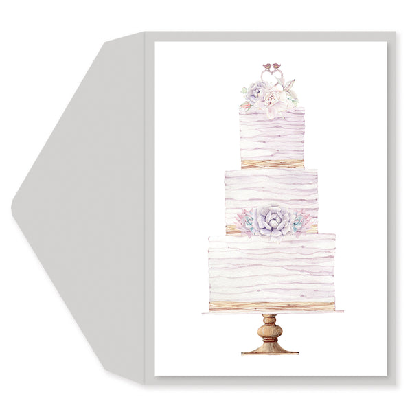 Pearlized Cake Wedding Card
