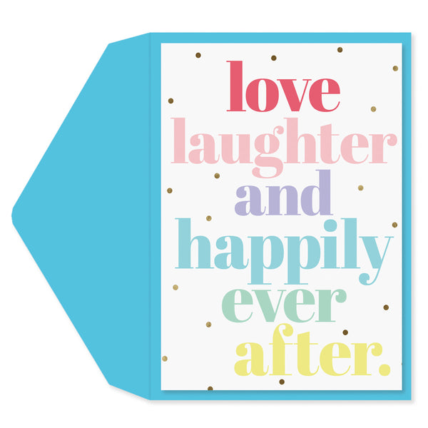 Love Laughter Text Wedding Card