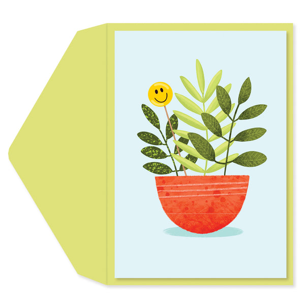 Smile Flower Pot Blank Card
