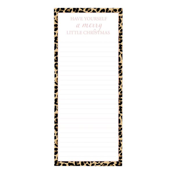 Cheetah Print Border Holiday Magnetic Notepad