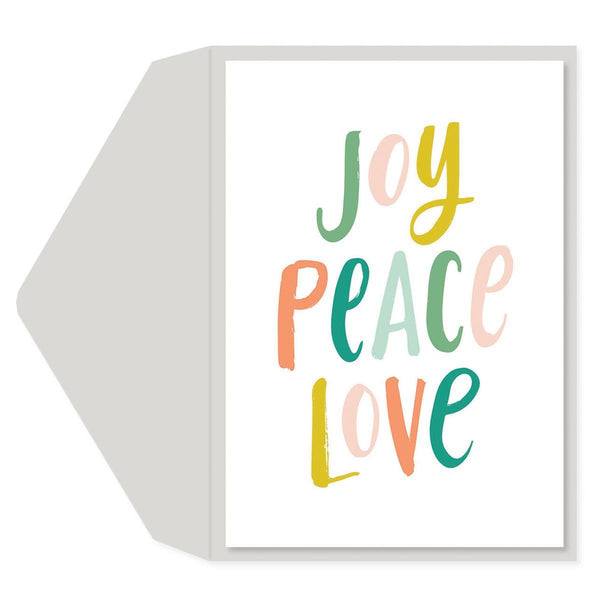 joy peace love Mid-Sized Holiday Greeting Card