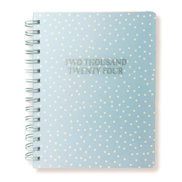 Blue Polka Dots 6 x 8 18-Month Frosted Cover Planner