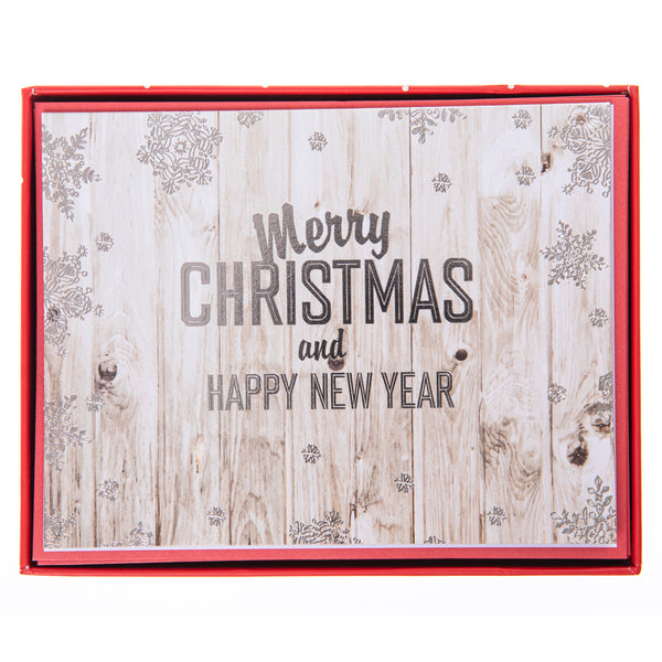 Wood Background Mid-Sized Holiday Boxed Card