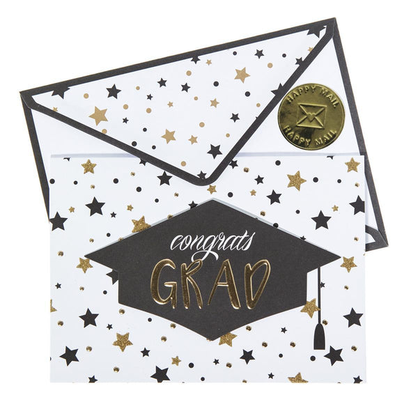 Stars and Dots Grad Cap Graduation Handmade Card