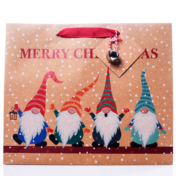 Kraft Gnomes Medium Holiday Gift Bag