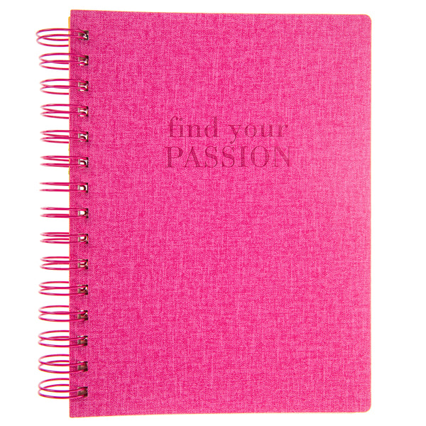 Ettavee Textured Pink 6 x 8 Spiral Vegan Leather Journal