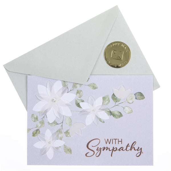 White Flower Sympathy Handmade Card