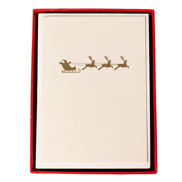 Santa Sleigh La Petite Noel Holiday Boxed Card