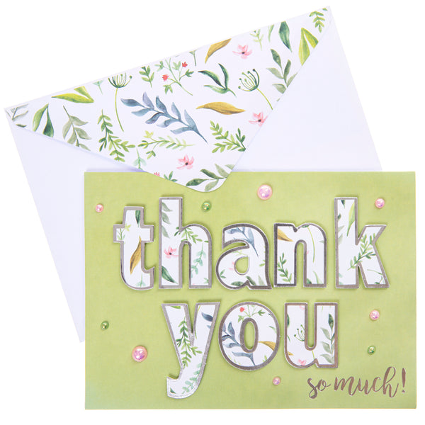 Floral Thank You Thank You Handmade Card