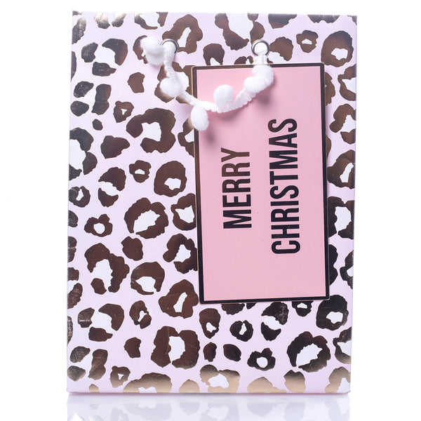 Gold and Pink Leopard Print Small Gift Bag