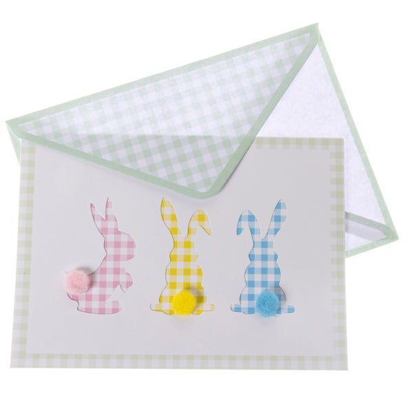 Plaid Easter Bunnies Easter Handmade Card