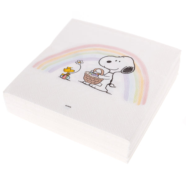 Snoopy with Rainbow Cocktail Napkins