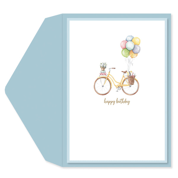 Bicycle With Balloons Birthday Card