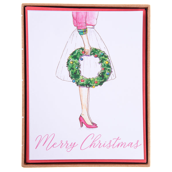 Fashion Wreath Mid-Sized Holiday Boxed Card
