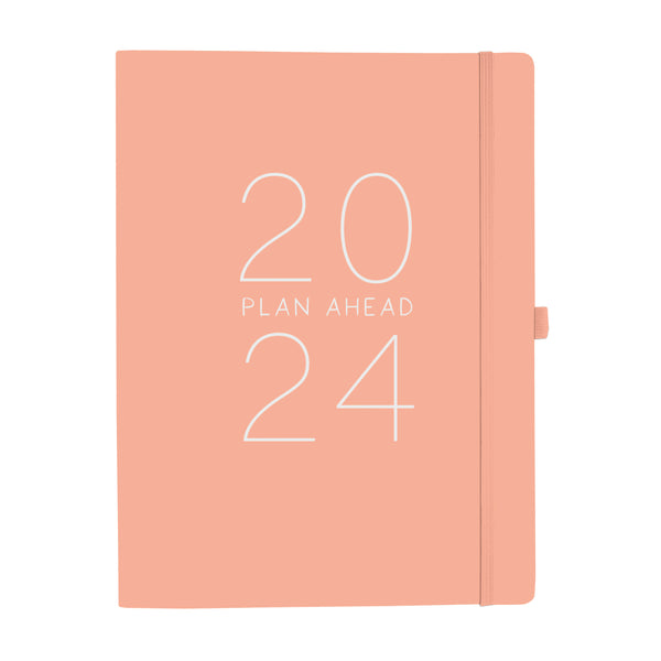 Typographic Coral 8 x 10 18-Month Soft Cover Planner