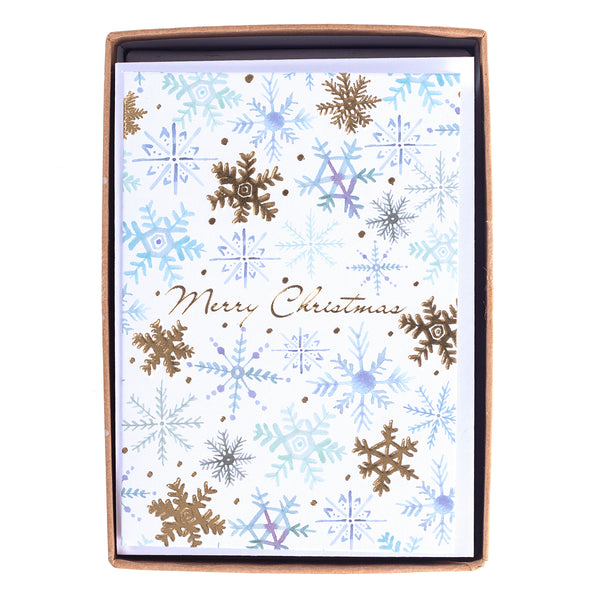Blue Snowflakes Petite Boxed Cards