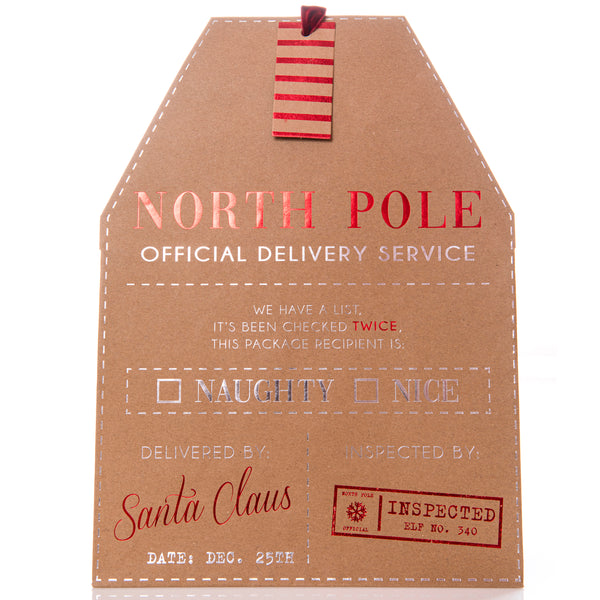 North Pole Large Holiday Gift Bag